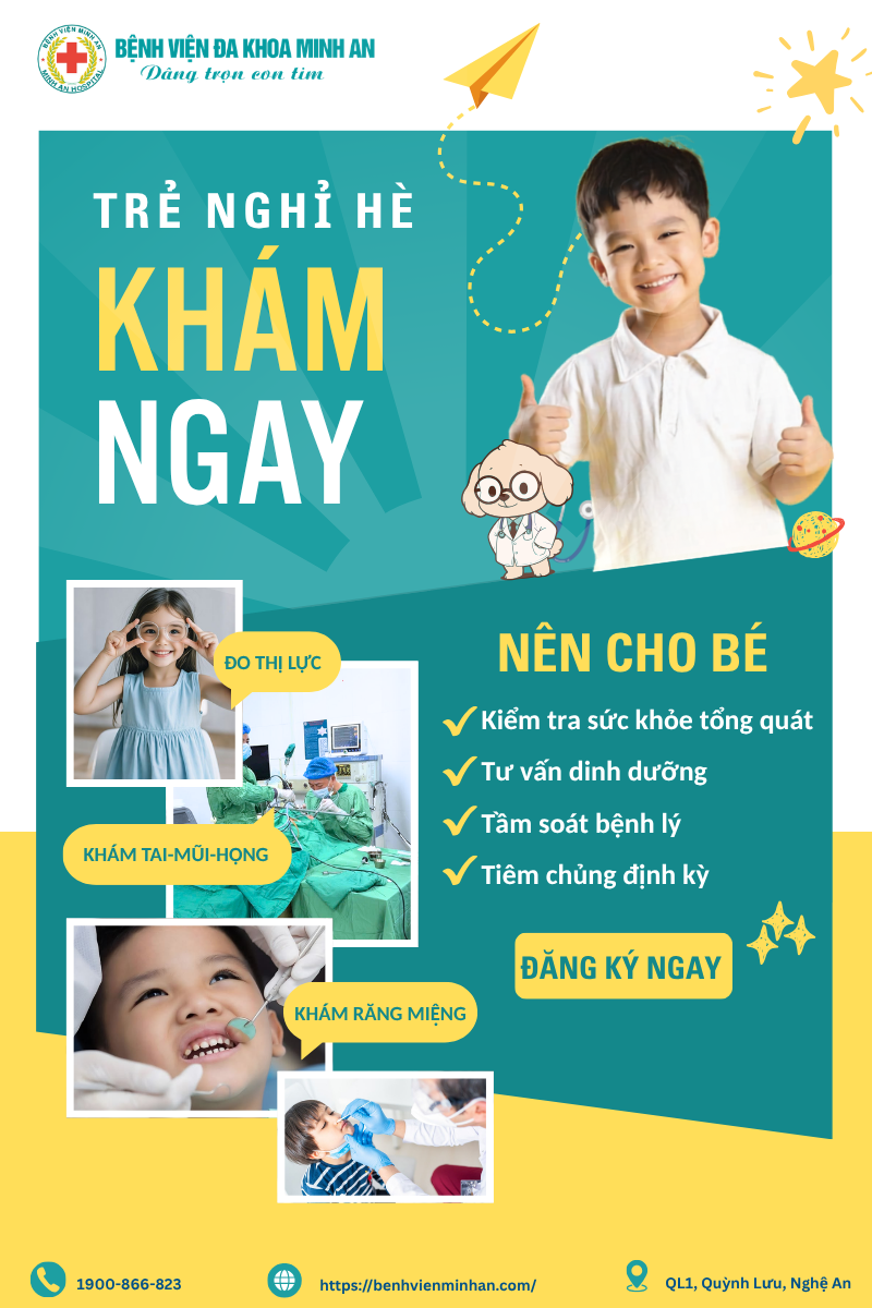 🌞 NGHỈ HÈ – THỜI ĐIỂM PHÙ HỢP ĐỂ BA MẸ KIỂM TRA SỨC KHỎE TOÀN DIỆN CHO TRẺ 👧👦