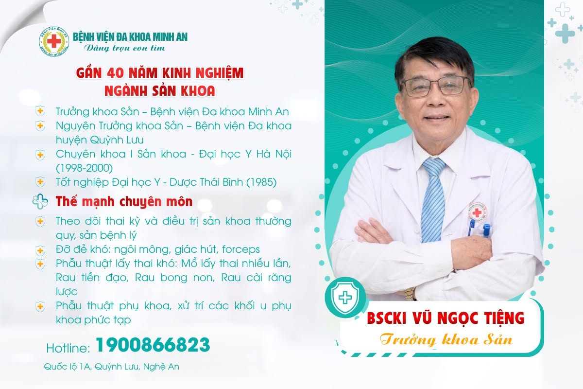 BSCKI Vũ Ngọc Tiệng – Gần 40 năm kinh nghiệm Sản phụ khoa tại BVĐK Minh An