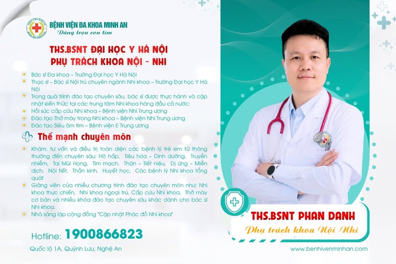 THS.BSNT PHAN DANH Phụ trách Khoa Nội – Nhi, Bệnh viện Đa khoa Minh An