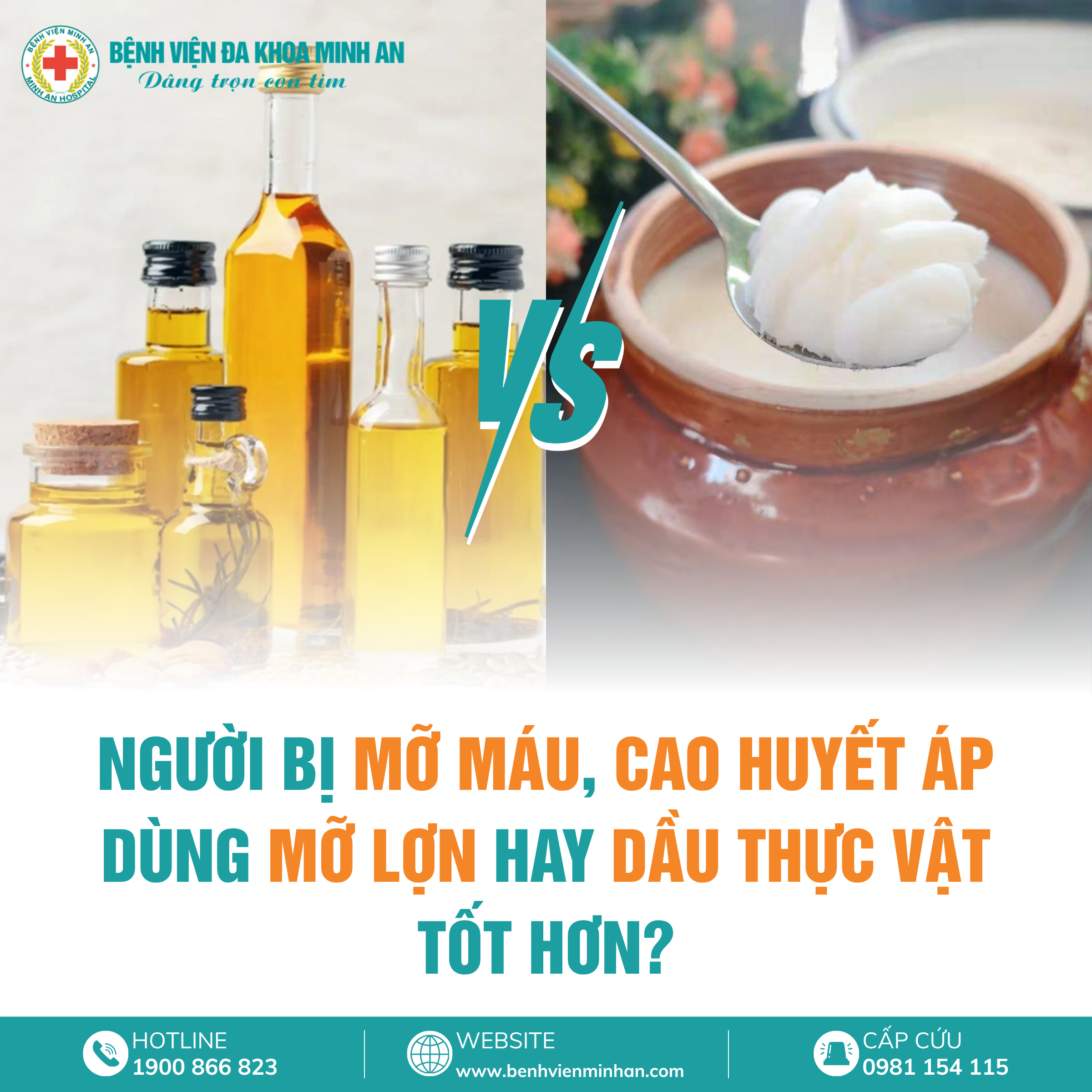 NGƯỜI BỊ MỠ MÁU, CAO HUYẾT ÁP NÊN DÙNG MỠ LỢN HAY DẦU THỰC VẬT?